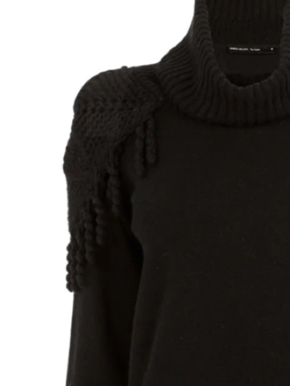 Karen Millen The Allier Turtleneck Sweater with Shoulder Fringe - Picture 3 of 6
